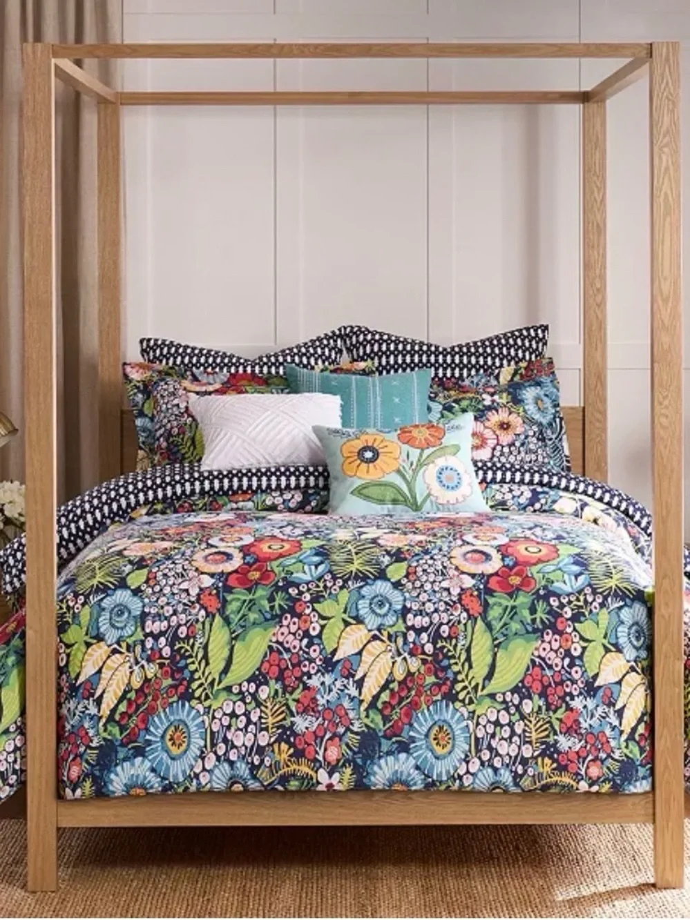 Levtex Home Night Garden Reversible 3-Pc. Duvet Cover Set, King 106x94